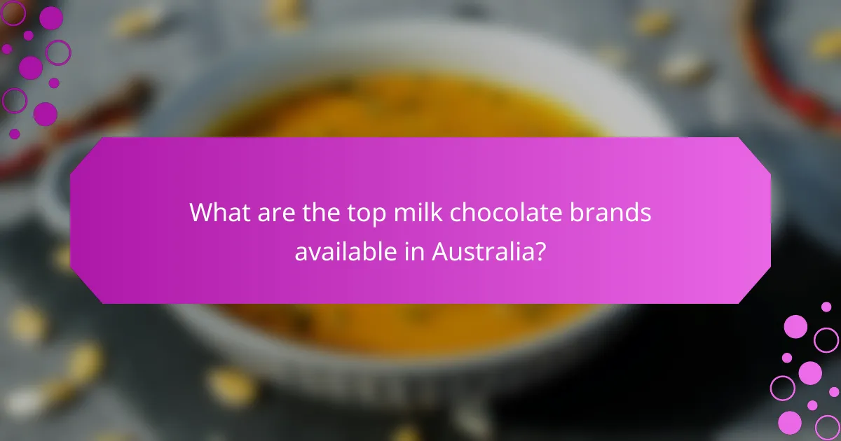 What are the top milk chocolate brands available in Australia?